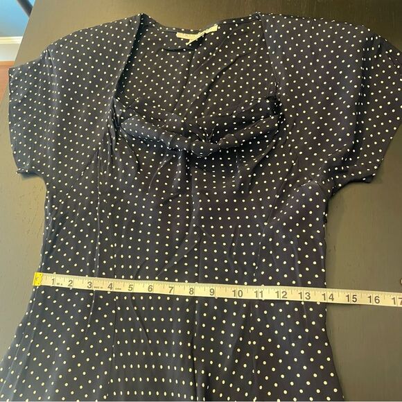 The Limited Vintage Navy Polka Dot Cap Sleeve Maxi Dress Women’s Size 6 - Picture 8 of 12